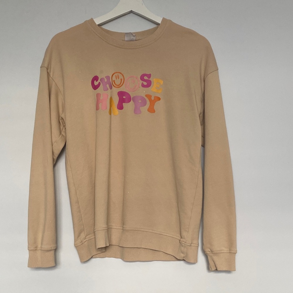 SHEIN Tan 'Choose Happy' Women's Sweater